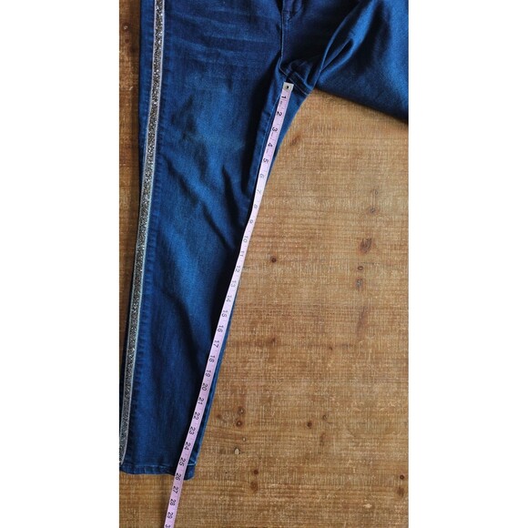 Tommy Bahama high Rise ankle dark denim with sparkles women's size 10 - Picture 6 of 10